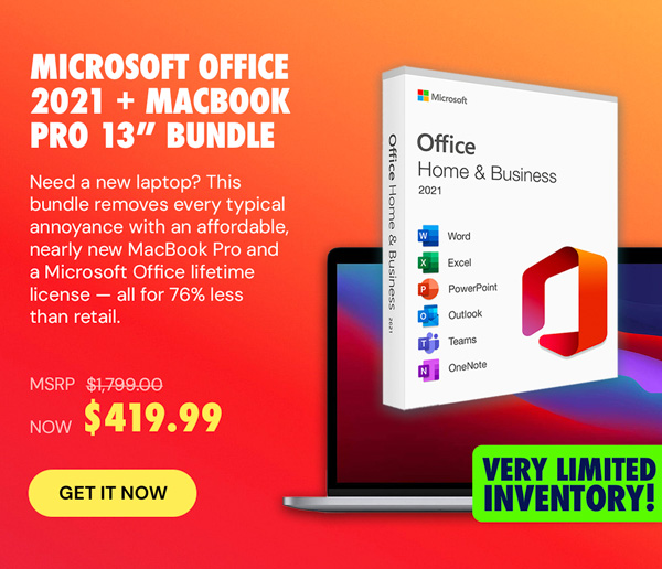 MSO Home & Business for Mac 2021 Lifetime License + MacBook Pro 13” (2020)