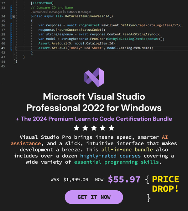 Microsoft Visual Studio Professional 2022 + The 2024 Premium Learn to Code Certification Bundle