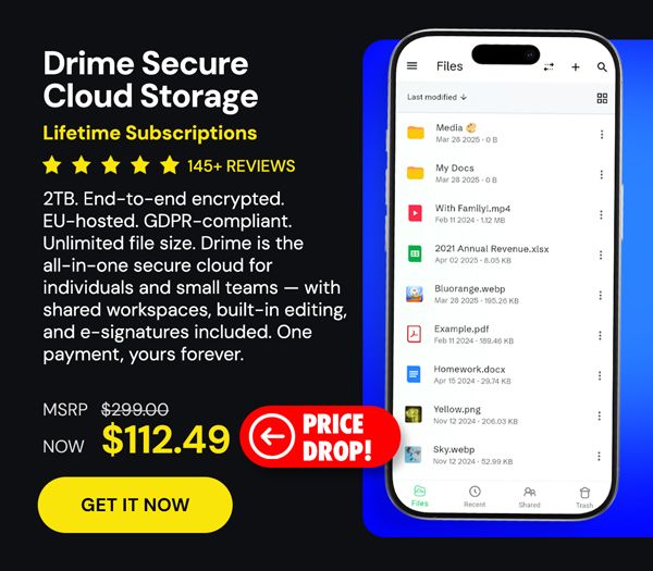 Drime Secure Cloud Storage Lifetime Subscriptions