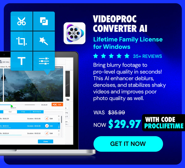 VideoProc Converter AI: Lifetime Family License (For Windows)