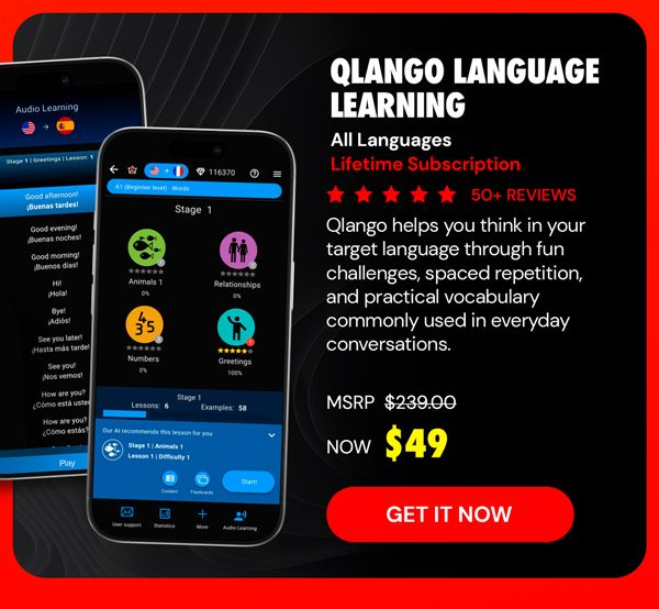 Qlango Language Learning: Lifetime Subscription (All Languages)
