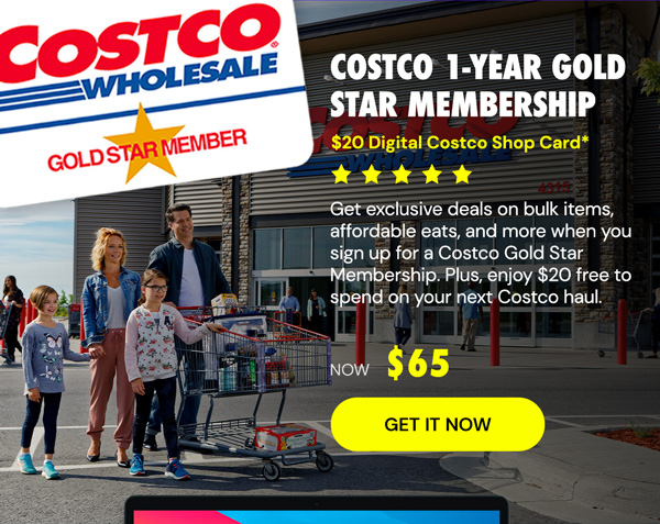 Costco 1-Year Gold Star Membership + $20 Digital Costco Shop Card