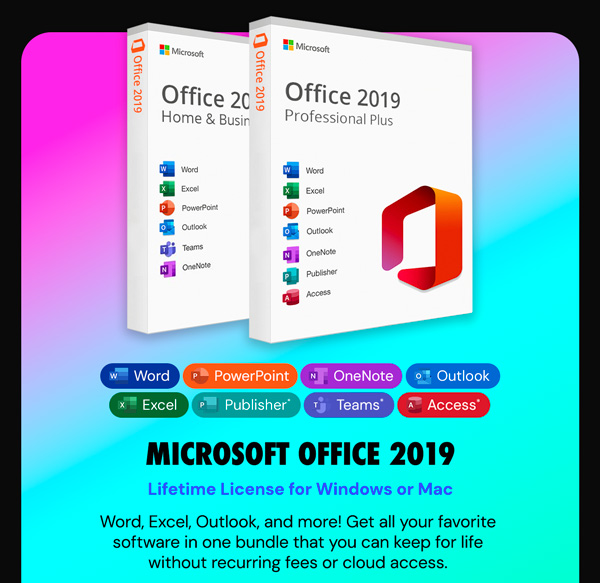 Microsoft Office 2019 for Windows or Mac