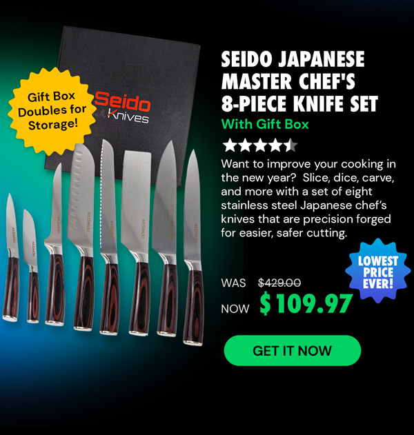 Seido Japanese Master Chef's 8-Piece Knife Set w Gift Box