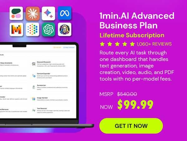 1minAI Advanced Business Plan Lifetime Subscription