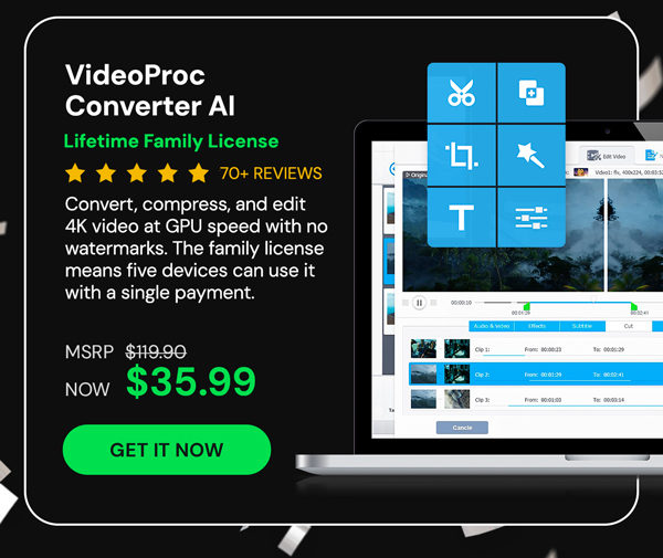 VideoProc Converter AI: Lifetime Family License (For Windows)