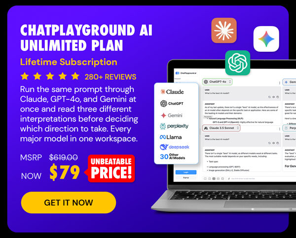 ChatPlayground AI: Lifetime Subscription (Unlimited Plan)
