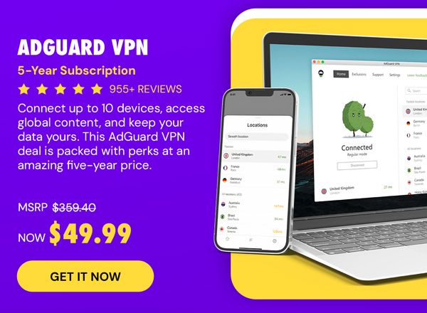 AdGuard VPN: 5-Yr Subscription