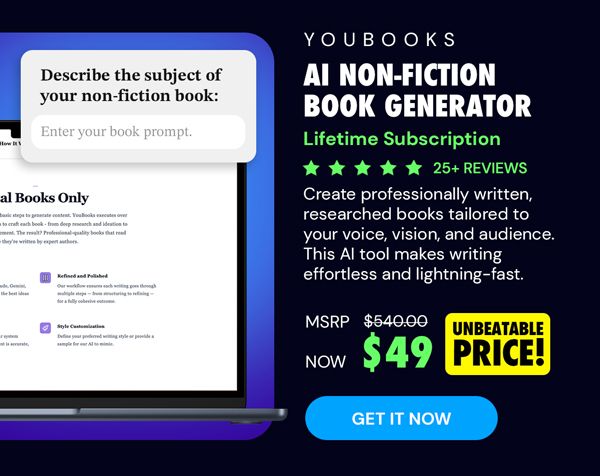 Youbooks AI Non-Fiction Book Generator: (Fan Plan) Lifetime Subscriptions
