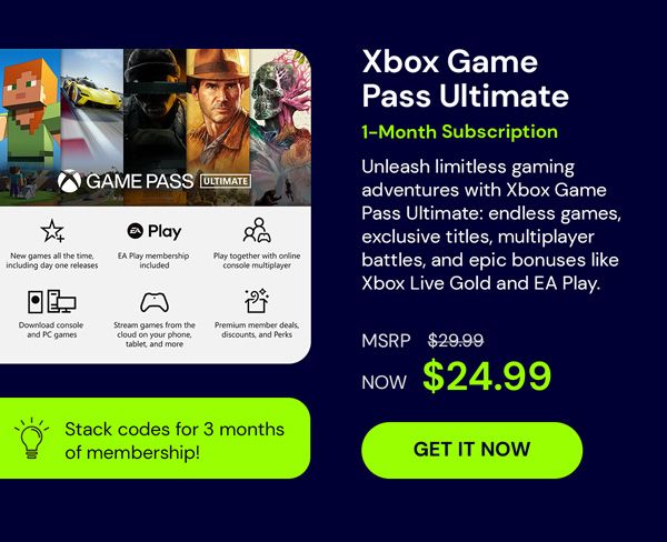 Xbox Game Pass Ultimate: 3-Month Subscription - USA - Digital Code - Stackable - Final Sale