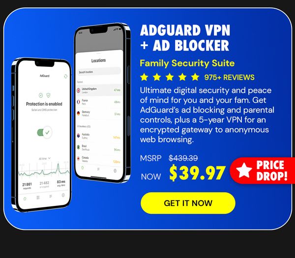 AdGuard VPN + Ad Blocker Family Security Suite