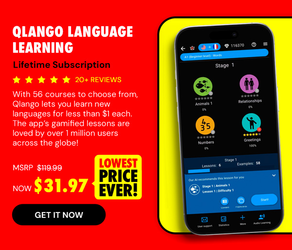 Qlango Language Learning: Lifetime Subscription (All Languages)