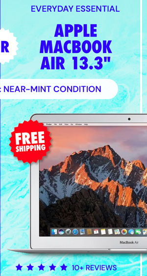 Apple MacBook Air 13.3" (2017) 1.8GHz i5 8GB RAM 128GB SSD Silver (Refurbished)
