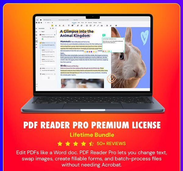 PDF Reader Pro Premium License For Windows or Mac: Lifetime Subscription