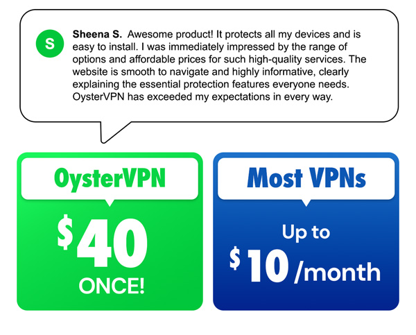 OysterVPN: VPN Lifetime Subscription