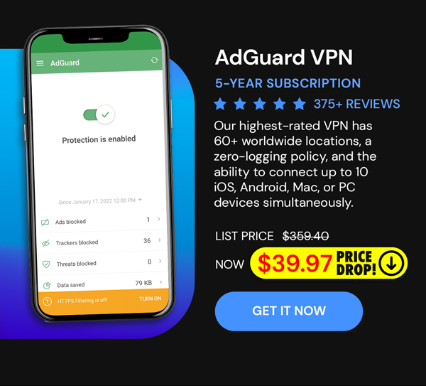 AdGuard VPN: 5-Yr Subscription