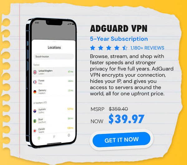AdGuard VPN: 5-Yr Subscription