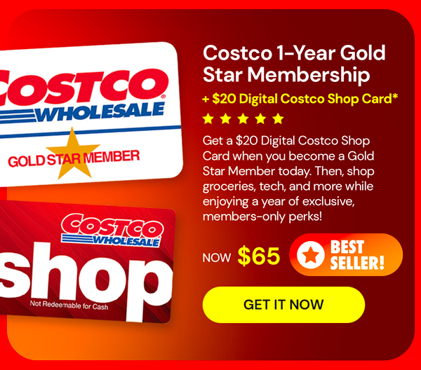 Costco 1-Year Gold Star Membership + $20 Digital Costco Shop Card