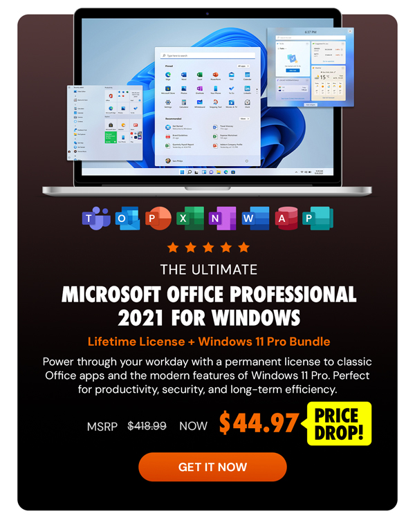 The Ultimate Microsoft Office Professional 2021 for Windows: Lifetime License + Windows 11 Pro Bundle