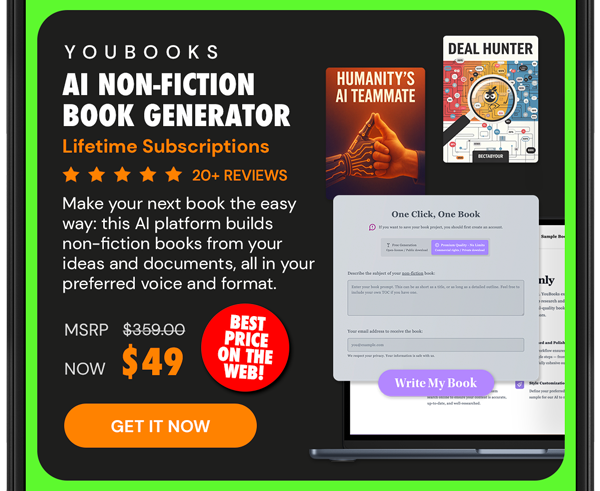 Youbooks AI Non-Fiction Book Generator: (Fan Plan) Lifetime Subscriptions