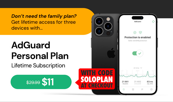AdGuard Personal Plan: Lifetime Subscription