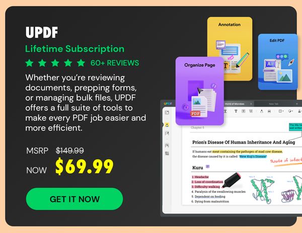 UPDF - Edit, Convert, AI Chat with PDF: Lifetime Subscription