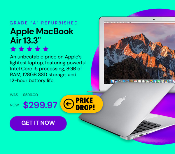 Apple MacBook Air 13.3" (2017) 1.8GHz i5 Core 8GB RAM 128GB - Silver (Refurbished)