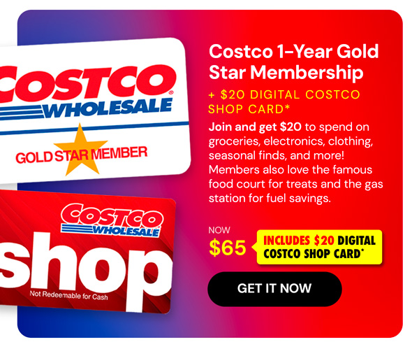 Costco 1-Year Gold Star Membership + $20 Digital Costco Shop Card