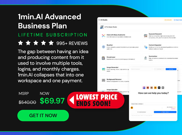 1minAI Advanced Business Plan Lifetime Subscription