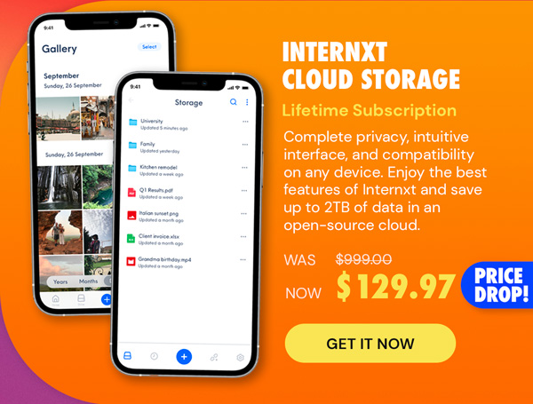 Internxt Cloud Storage: Lifetime Subscription