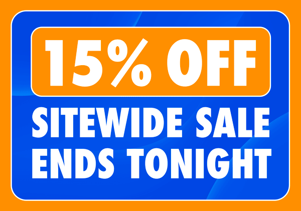 Banner15% Off Sitewide Sale | Ends Tonight!