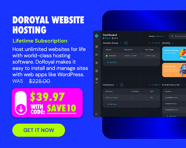 DoRoyal Website Hosting: Lifetime Subscription