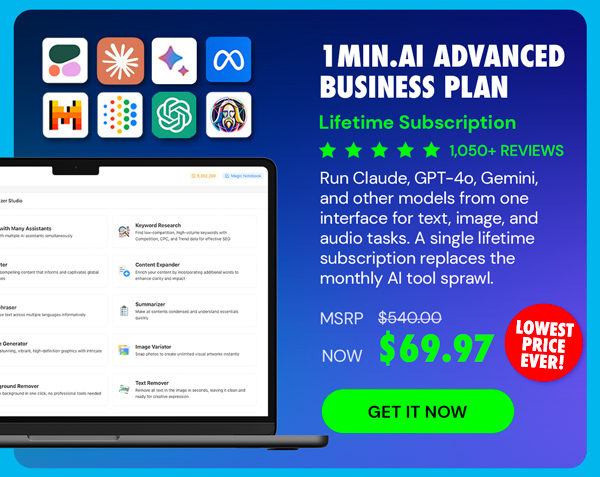 1minAI Advanced Business Plan Lifetime Subscription