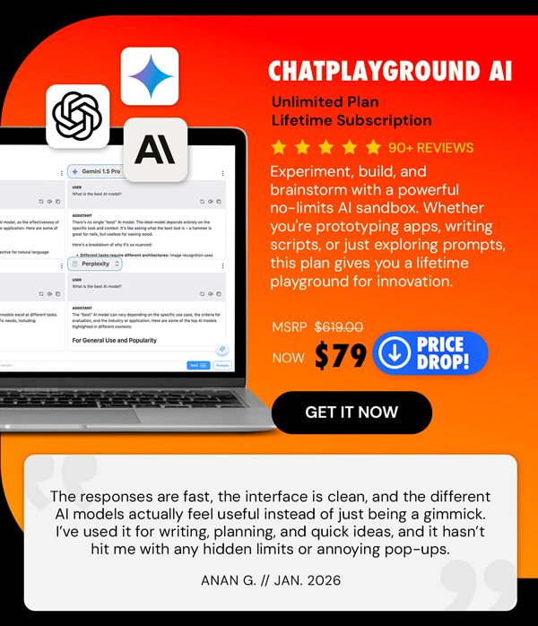 ChatPlayground AI: Lifetime Subscription (Unlimited Plan)