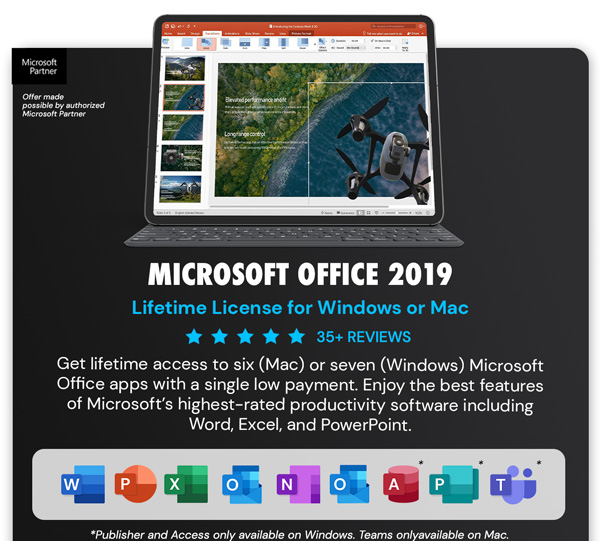 Microsoft Office 2019 for Windows or Mac | Lifetime License