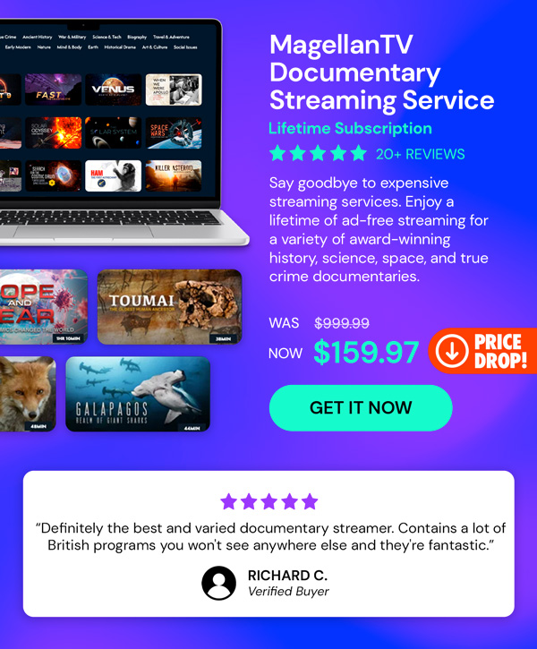 MagellanTV Documentary Streaming Service: Lifetime Subscription