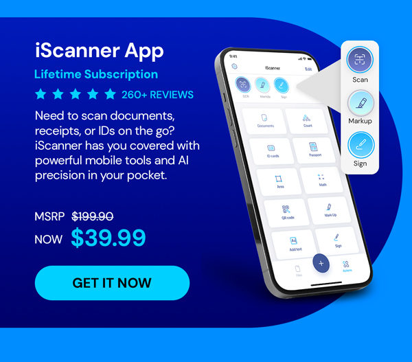 iScanner App: Lifetime Subscription