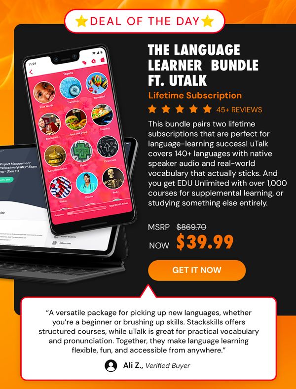 The Language Learner Lifetime Subscription Bundle ft. uTalk
