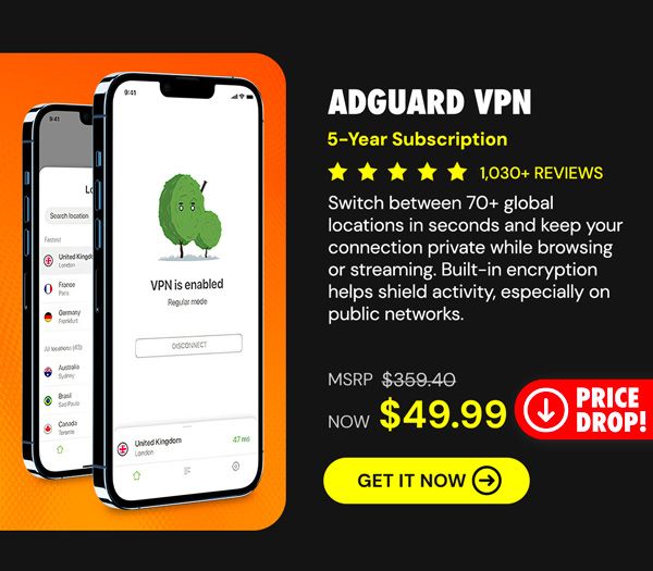 AdGuard VPN: 5-Yr Subscription