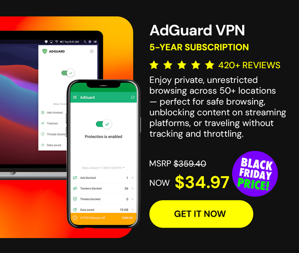 AdGuard VPN: 5-Yr Subscription