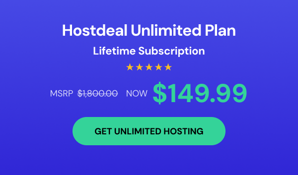 Hostdeal Unlimited Plan: Lifetime Subscription