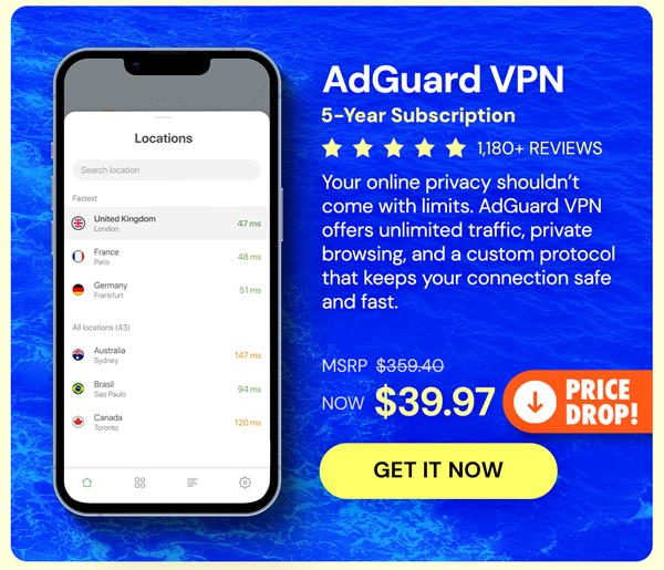 AdGuard VPN: 5-Yr Subscription