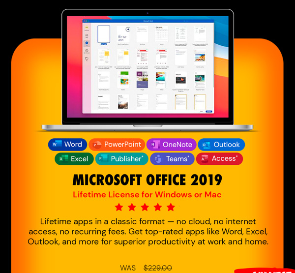 Microsoft Office 2019 for Windows or Mac | Lifetime License