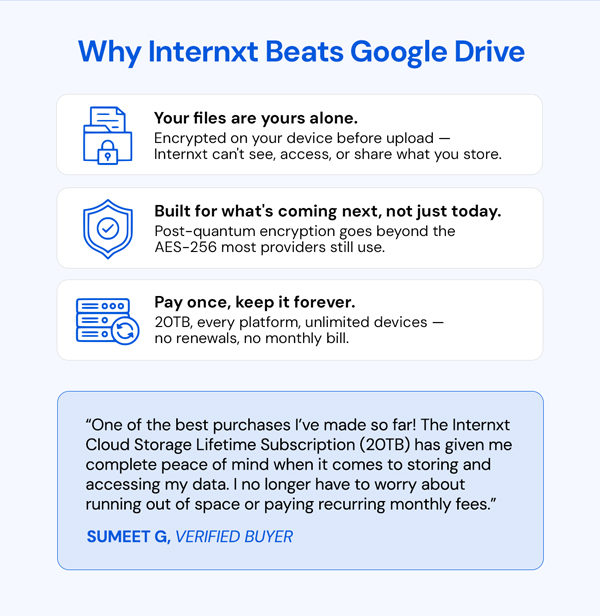 Internxt Cloud Storage Lifetime Subscription: 2TB to 100TB Plans