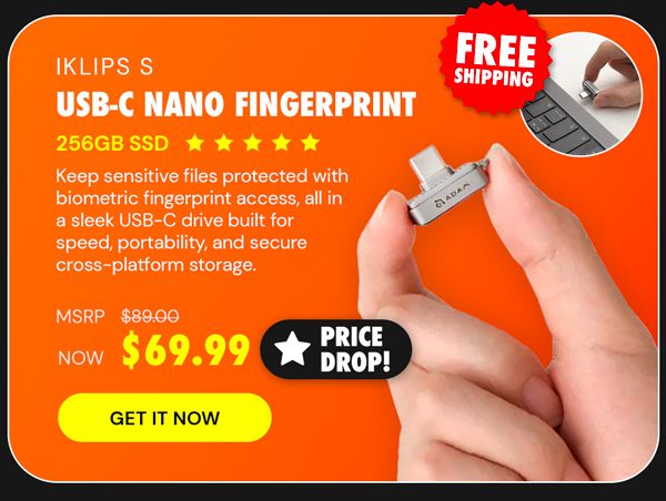 iKlips S USB-C Nano Fingerprint 256GB SSD