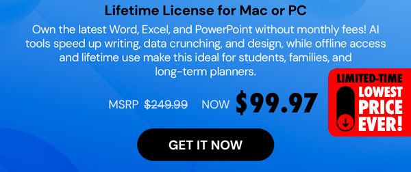 Microsoft Office 2024 Home & Business for Mac or PC Lifetime License