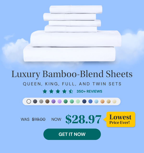 6-Piece Bamboo-Blend Comfort Luxury Sheet Set in Your Choice of Size and Color