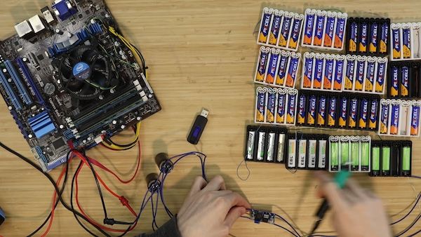 YouTuber runs desktop PC using 64 AA batteries for 30 minutes | ExtremeTech