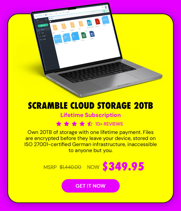 Scramble Cloud Storage Lifetime Subscription (20TB)