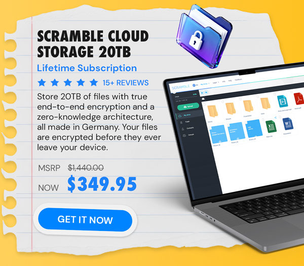 Scramble Cloud Storage Lifetime Subscription (20TB)